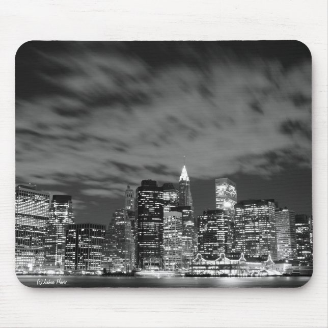 Manhattan skyline at Night Lights, NYC Mouse Pad (Front)