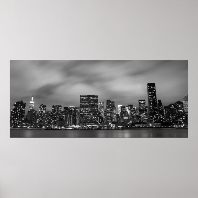 Manhattan Skyline at Night Poster (Front)