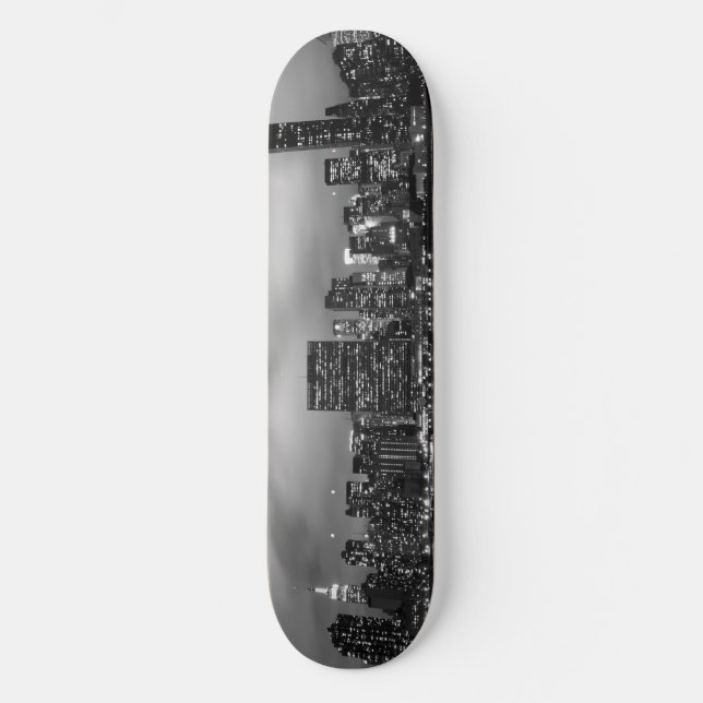 Manhattan Skyline at Night Skateboard (Front)