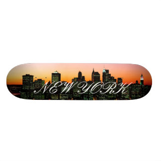 Manhattan Skyline at Twilight, New York picture... Skateboard