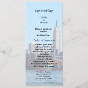 Manhattan Skyline From Hoboken Wedding Program