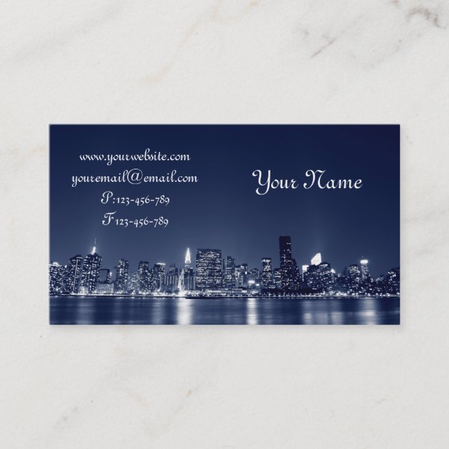 Manhattan Skyline, New York City Business Card (Front)