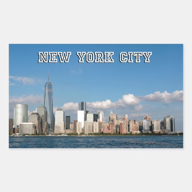 Manhattan Skyline New York City USA Rectangular Sticker (Front)