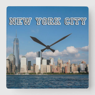 Manhattan Skyline New York City USA Square Wall Clock
