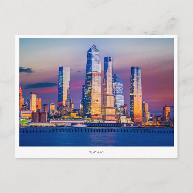 Manhattan skyline, New York Holiday Postcard (Front)