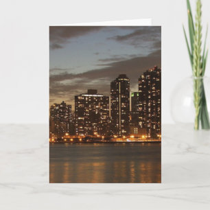 Manhattan Skyscrapers at Night Card