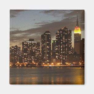 Manhattan Skyscrapers at Night Magnet
