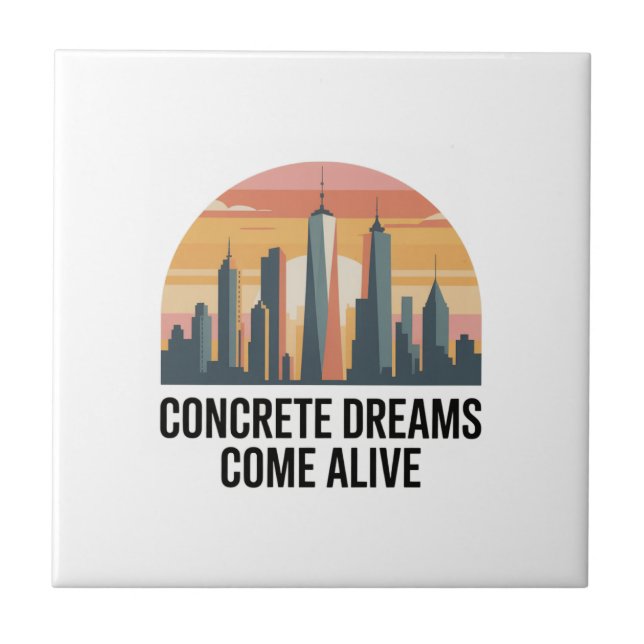 Manhattan State of Mind New York Ceramic Tile (Front)