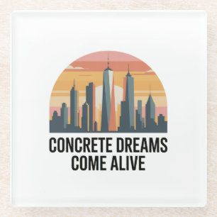 Manhattan State of Mind New York Glass Coaster