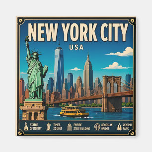 🧲 Manhattan Travel Memory New York 🏙️ Magnet