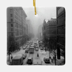Manhattan Winter Ceramic Ornament