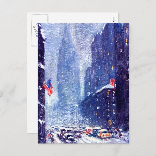 Manhattan Winter Scene.Fine Art Christmas Holiday Postcard (Front/Back)