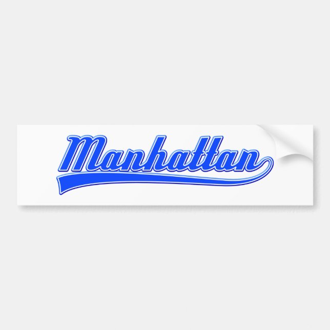 Manhattan With Swash Bumper Sticker (Front)
