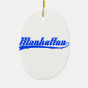 Manhattan With Swash Ceramic Ornament