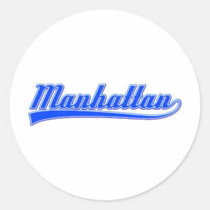 Manhattan With Swash Classic Round Sticker