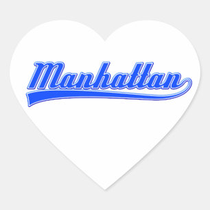 Manhattan With Swash Heart Sticker