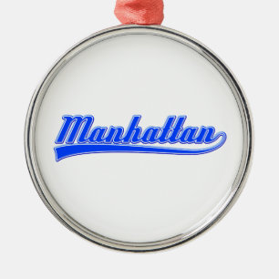 Manhattan With Swash Metal Ornament