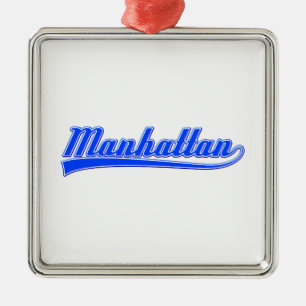Manhattan With Swash Metal Ornament