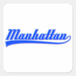 Manhattan With Swash Square Sticker