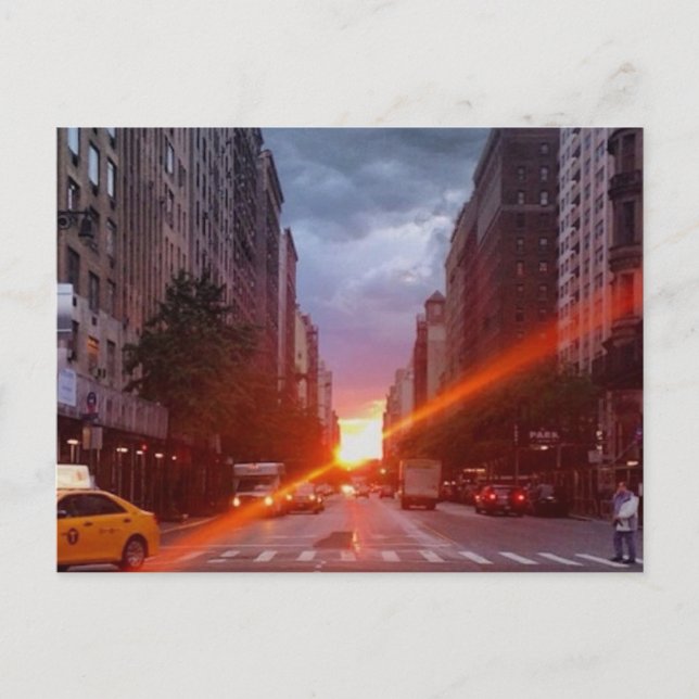 Manhattanhenge (Manhattan at Sunset) New York NYC Postcard (Front)