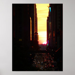 Manhattanhenge Sunset New York City, Medium Poster
