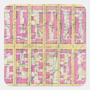Manhatten, New York 14 Square Sticker