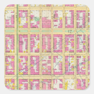 Manhatten, New York 17 Square Sticker