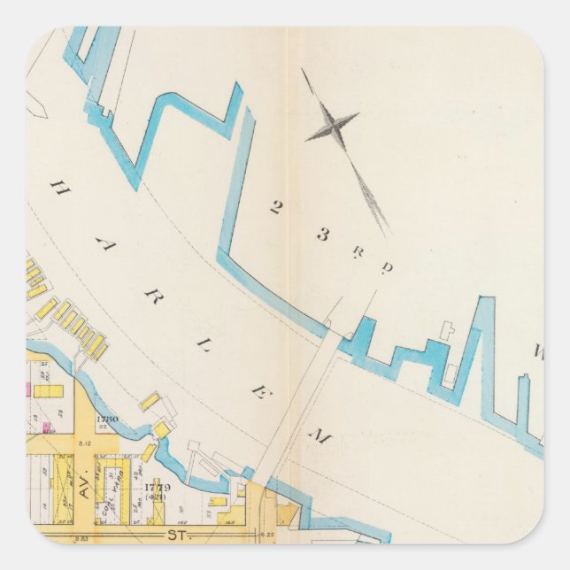 Manhatten, New York 4 Square Sticker (Front)