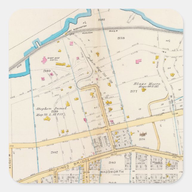 Manhatten, New York 5 Square Sticker (Front)