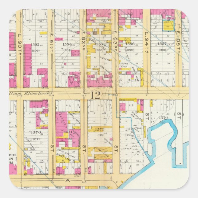 Manhatten, New York 8 Square Sticker (Front)