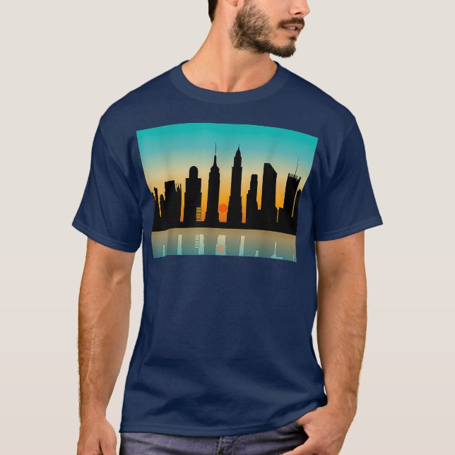 Manhattenhedge NYC Sunset Manhatten New York T-Shirt (Front)