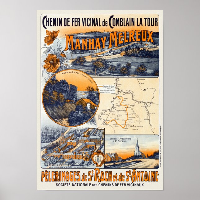 Manhay Melreux Belgium Vintage Poster 1920s (Front)