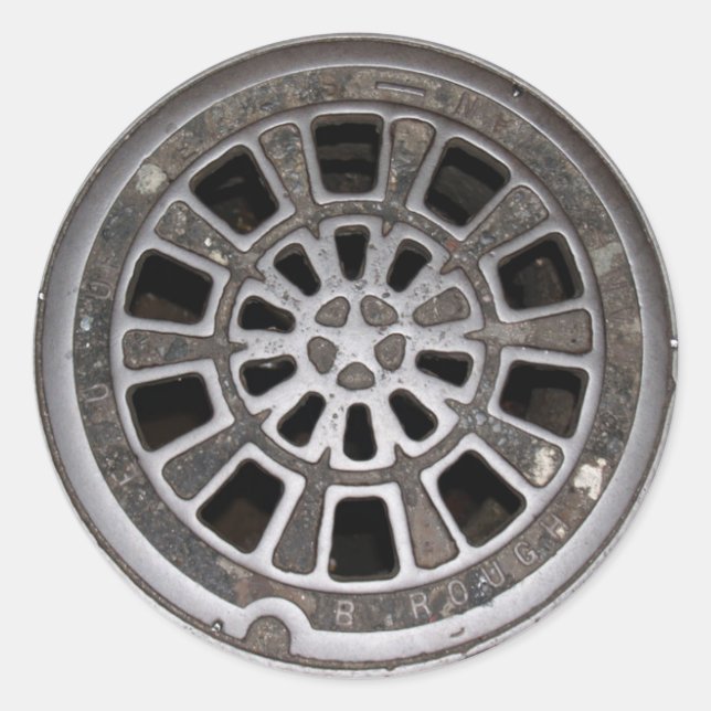 Manhole Cover Classic Round Sticker (Front)