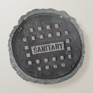 Manhole Cover Round Pillow