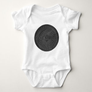 Manhole Covers Black Marble Baby Bodysuit