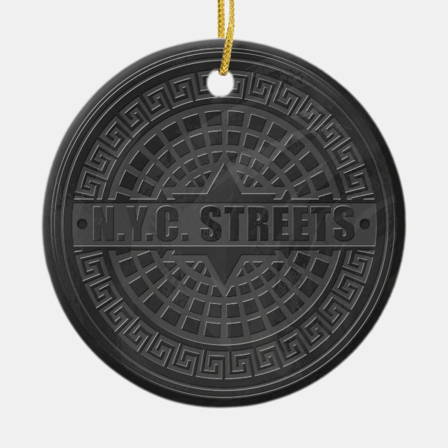 Manhole Covers Black Marble Ceramic Tree Decoration (Front)