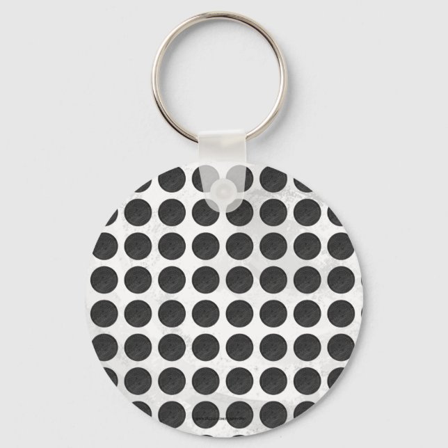 Manhole Covers Black Marble Key Ring (Front)