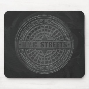 Manhole Covers Black Marble Mouse Pad