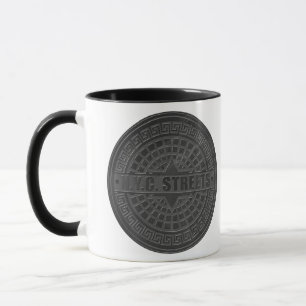 Manhole Covers Black Marble Mug