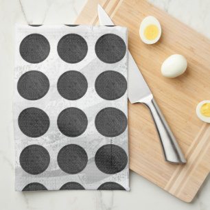 Manhole Covers Black Marble Tea Towel