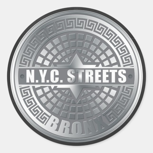 Manhole Covers Bronx Classic Round Sticker (Front)