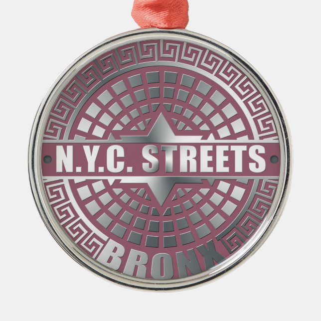 Manhole Covers Bronx Metal Ornament (Front)