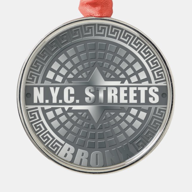 Manhole Covers Bronx Metal Tree Decoration (Front)