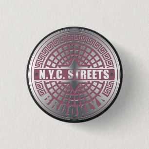 Manhole Covers Brooklyn 3 Cm Round Badge