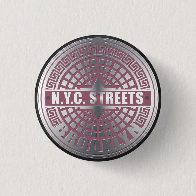 Manhole Covers Brooklyn 3 Cm Round Badge (Front)