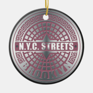 Manhole Covers Brooklyn Ceramic Tree Decoration