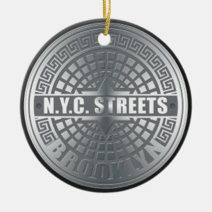 Manhole Covers Brooklyn Ceramic Tree Decoration