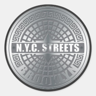 Manhole Covers Brooklyn Classic Round Sticker