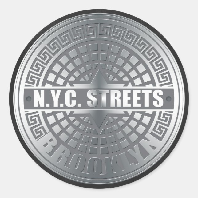 Manhole Covers Brooklyn Classic Round Sticker (Front)
