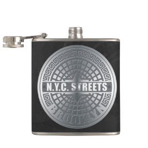 Manhole Covers Brooklyn Hip Flask